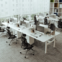 Bureau de travail double Wquantum, bureau d'ordinateur, table d'ordinateur à hauteur réglable électriquement