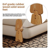 Canapé-lit modulaire convertible extensible et pliable en bois massif, style crème, revêtement en polyester, rembourrage en latex