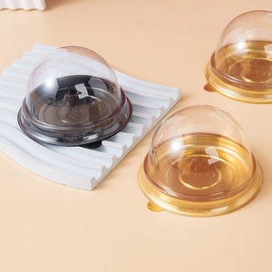 Nhà Máy Dùng Một Lần Mini Dome Nắp Pet Món Tráng Miệng Hộp Dày Nhỏ Trứng Lòng Đỏ Phun Container Cho Bánh Và Bánh Ngọt Bao Bì - Product Image 1
