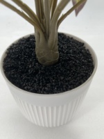 Plante artificielle réaliste Alocasia Amazonica en pot, feuilles noires, ornement de bonsaï pour la remise des diplômes, fait main moderne