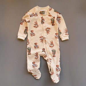 Pyjama bébé nouveau-né style coréen 2026, barboteuse <span class=keywords><strong>à</strong></span> pieds en coton <span class=keywords><strong>à</strong></span> manches longues avec fermeture éclair, imprimé cœurs et pois - Product Image 3
