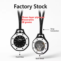 Reloj de Pulsera Mecánico Manual Biocerámico, Movimiento de Engranajes Giratorios, Edición Limitada, de Cuerda Manual, Unisex para Hombre y Mujer