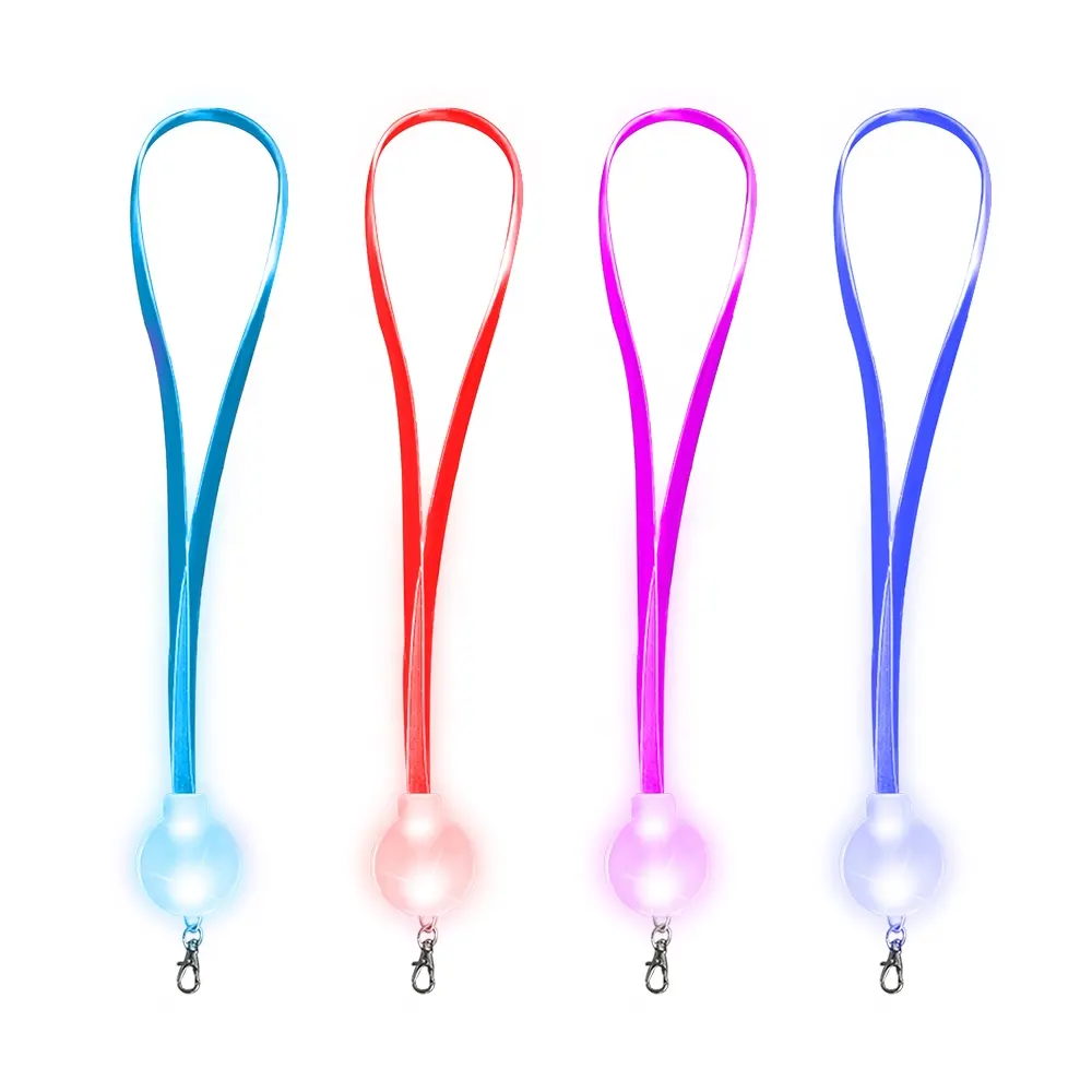 Beliebte Produkte Kunden spezifische TPU Lan yards Pendel leuchte Namensschild Leuchtende fern gesteuerte mehrfarbige Lanyard LED