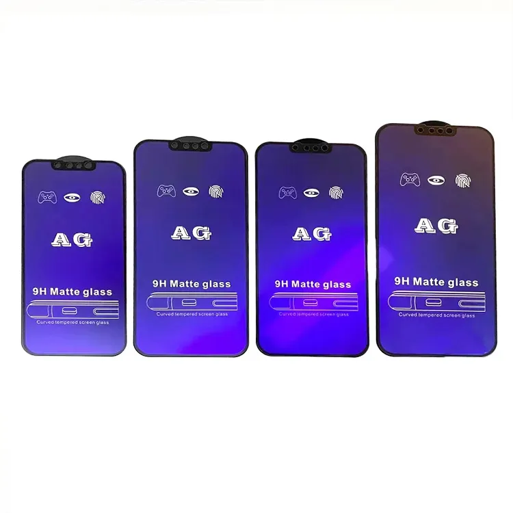 AG matte anti blue mobile tempered glass for iphone 11 12 13 14 Pro max mobile screen protector for iphone 15 16 Pro max