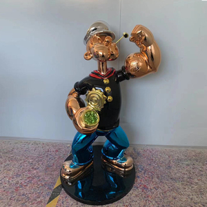Vibrant <strong>Popeye</strong> with Red <strong>Shirt</strong> Resin Statue Accent for Home Decor 6 X 13" X 17"H - Product Image 4
