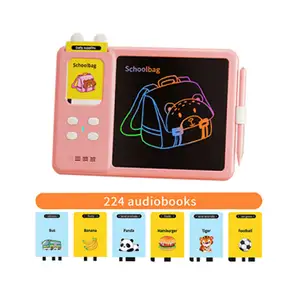 Kids Pad 8.5 Inch English Drawing LCD Writing Tablet Talking Flash Cards Handwriting Board Learning Card Machine 2 IN 1 toys