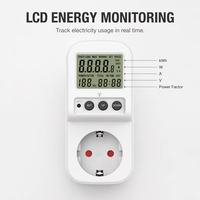 LCD-Digitalanzeige 16A 230V 3680W Max. Belastung EU-Standard Kindersicherer Verschluss IP20-Zertifiziert für Privathaushalte Energiemessgerät-Steckdose
