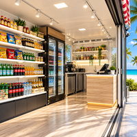 Magasin de conteneurs modernes extensibles et soudés, installation rapide, magasin de proximité commercial à vendre