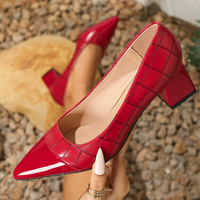 Escarpins Compensés à Talons Hauts et Épais Grande Taille 36-45, Chaussures de Soirée Anti-Dérapantes à Enfiler pour Femmes, Été et Automne