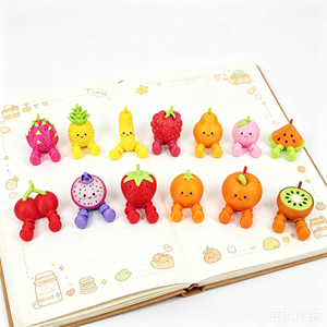Figurines imprimées en 3D, adorable équipe de fruits, articulations mobiles, mini ornement de bureau, breloque de sac, figurine de collection, cadeau - Product Image 3