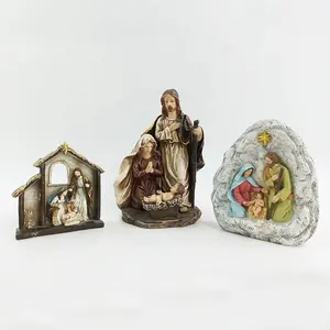 11 Stuks 30Cm 12 "Kerststal Set Beeldjes Religieuze Baby Jesus Heilige Familie Standbeeld Hars Handwerk Thuis Versieringen