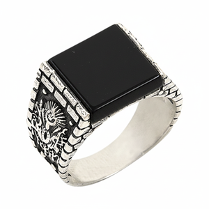 925K Sterling Silver Dell'impero Ottomano Uomini Anello - Product Image 2
