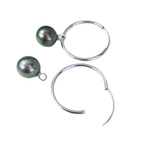 22611DIY Accesorio de Perla, Anillo de Plata S925 para Pendientes con Soporte Hueco, Cuentas Redondas de 9-15 mm para Pendientes de Perla - Product Image 5