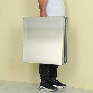 Table pliante en acier inoxydable 120x60x55cm, établi pliable d'extérieur, table de barbecue portable pour la maison et le marché - Product Image 1