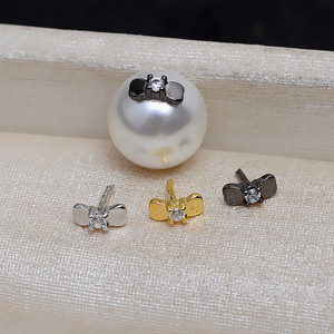 10 Tapones de Plata S925 con Forma de Lazo para Perforaciones, Nuevos 4184, Materiales Semiterminados para Accesorios de Joyería DIY, Tapones para Cuentas - Product Image 1