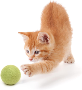 Yün keçe top oyuncaklar kediler ve yavru eğlenceli sevimli renkli yumuşak sessiz keçeli kumaş topları için benzersiz kedi severler kedi oyuncak top - Product Image 3