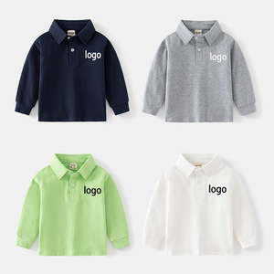 Chemise polo à manches longues pour garçons, élégante et chaude pour l'automne, col montant, imprimé cartoon personnalisé - Product Image 2