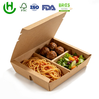 Hongchang groothandel kraftpapier snackverpakkingen doos met aangepaste logo-druk, recycleerbare voedselcontainer met sluitlip ontwerp