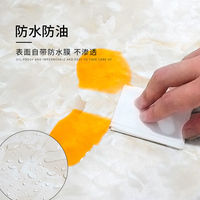 Papier Peint Marbre Brillant Laminé à Froid Multicolore, Rouleau Adhésif Étanche pour Table, Salle de Bain et Cuisine