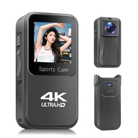Cámara de Bolsillo 4K de 64MP, Resistente al Agua hasta 8 Metros + EIS, Estuche de Carga Incluido, Pantalla Táctil HD de 1.3, WiFi, APP, 14 Filtros