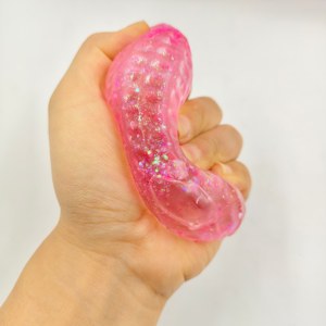 Boule de pâte extensible en TPR souple à paillettes en forme d'arachide, jouet anti-stress souple, jouet sensoriel pour enfants et adultes - Product Image 4