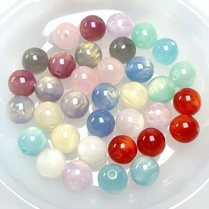 Perles en résine HP0290 Dreamy Galaxy 8/10/12mm, perles rondes irisées scintillantes Aurora pour la fabrication de bijoux DIY, vente en gros - Product Image 2