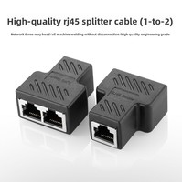 Splitter Kabel RJ45 Tiga Arah Langsung dari Jaringan, 8P8C Tipe Terlindung Plastik, Tersedia