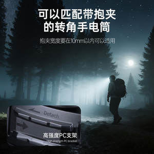 T-100 มินิแบบพกพา ABS คลิปหนีบ 90 องศา ฐานไฟหน้ารูปตัว L หมุนได้ สำหรับโซลูชั่นแสงสว่างของไฟฉาย - Product Image 3