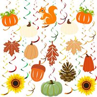 Décorations suspendues pour fête d'automne, spirales de plafond, guirlandes suspendues citrouille et feuille d'érable pour Thanksgiving, fête de la récolte d'automne