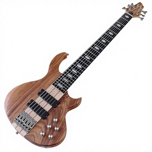 HUASHENG Bajo Eléctrico de 43 Pulgadas y 6 Cuerdas, Instrumento Musical Profesional para Espectáculos, Madera de Nogal <span class=keywords><strong>Okumen</strong></span> - Product Image 1