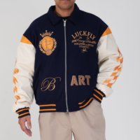 Veste universitaire personnalisable de qualité supérieure, brodée, en similicuir PU, style bomber, mélange de laine, avec patch en chenille, style Letterman