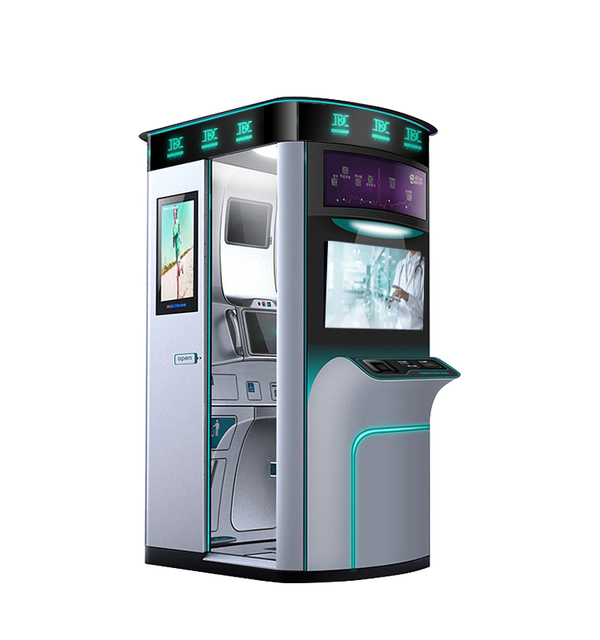 Hospital Clinics Turnkey Solution Body Check Tele-consultant Station Self Service Healthcare Kiosk with Software