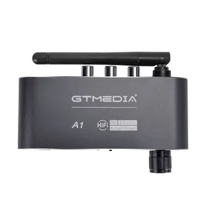 GTMEDIA A1 adaptor Aux 5.2, penerima Audio Coaxial ke R/L 3.5mm dengan mikrofon Disk U putar IR Remote Control Digital ke converte Analog