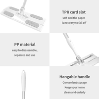 Serpillère plate légère CQT en aluminium, écologique, non tissée, 2 pièces, pliable, essorage facile, pour nettoyage des sols, dépoussiérage, utilisation sèche et humide