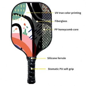 Raquette de pickleball en fibre de verre avec logo personnalisé et surface en fibre de carbone, ensemble de 2 raquettes, 4 balles, 1 sac - Product Image 6