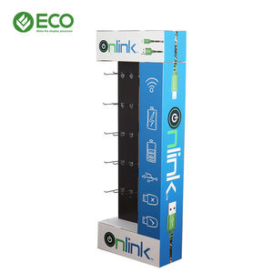Expositor de Cartón Personalizado con Ganchos para Accesorios de Teléfono y Cables USB, Estante de Cartón Corrugado para Tiendas - Product Image 3