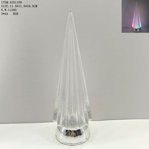 2025 Christmas <b>LED</b> <b>Lighted</b> Acrylic Glitter Christmas <b>Tree</b> for Tabletop Decor - Product Image 4