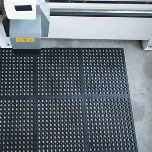 Commercial Safety Floor Mat For Kitchen Workshop Wet Environment 3x3 Black Red With <b>Edge</b> <b>Rubber</b> Mat - Product Image 1