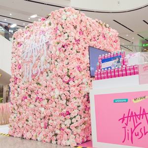 Planta Artificial Verde, Rosa, Fondo Floral, Tela para Pared, Decoraciones de Pared para Bodas, Flores de Rosa Artificiales - Product Image 5