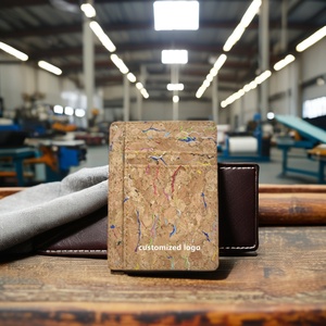 Customized Vegan Cork Card <b>Holder</b> for Men-Slim RFID-Blocking Open Closure Short <b>Wallet</b> - Product Image 1