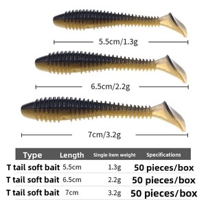 <span class=keywords><strong>Esca</strong></span> Artificiale Morbida in PVC a Coda a T Bicolore, Micro Verme Bionico per la <span class=keywords><strong>Pesca</strong></span> al Bass, Senza Ami, Vendita all'Ingrosso - Product Image 2
