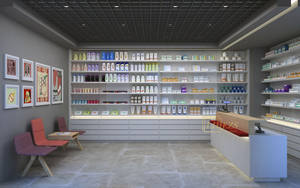 Moderna farmacia negozio di Interior Design in legno negozio da banco vetrina scaffali <span class=keywords><strong>Led</strong></span> illuminata esposizione della farmacia - Product Image 5