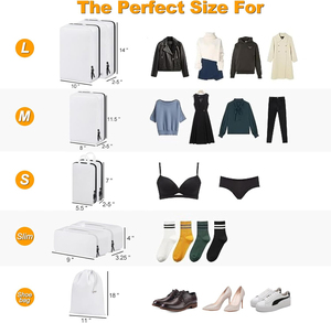 8 pièces de cubes de rangement en rotin pour vêtements, organisateurs de bagages de voyage, sacs de rangement pour valise, double capacité, pliables, avec gobelet à brosse à dents - Product Image 5