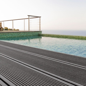Grano recto Balcón Piso decorativo Naranja Wpc Madera Compuesto Decking Gris claro Enclavamiento Decking al aire libre - Product Image 6