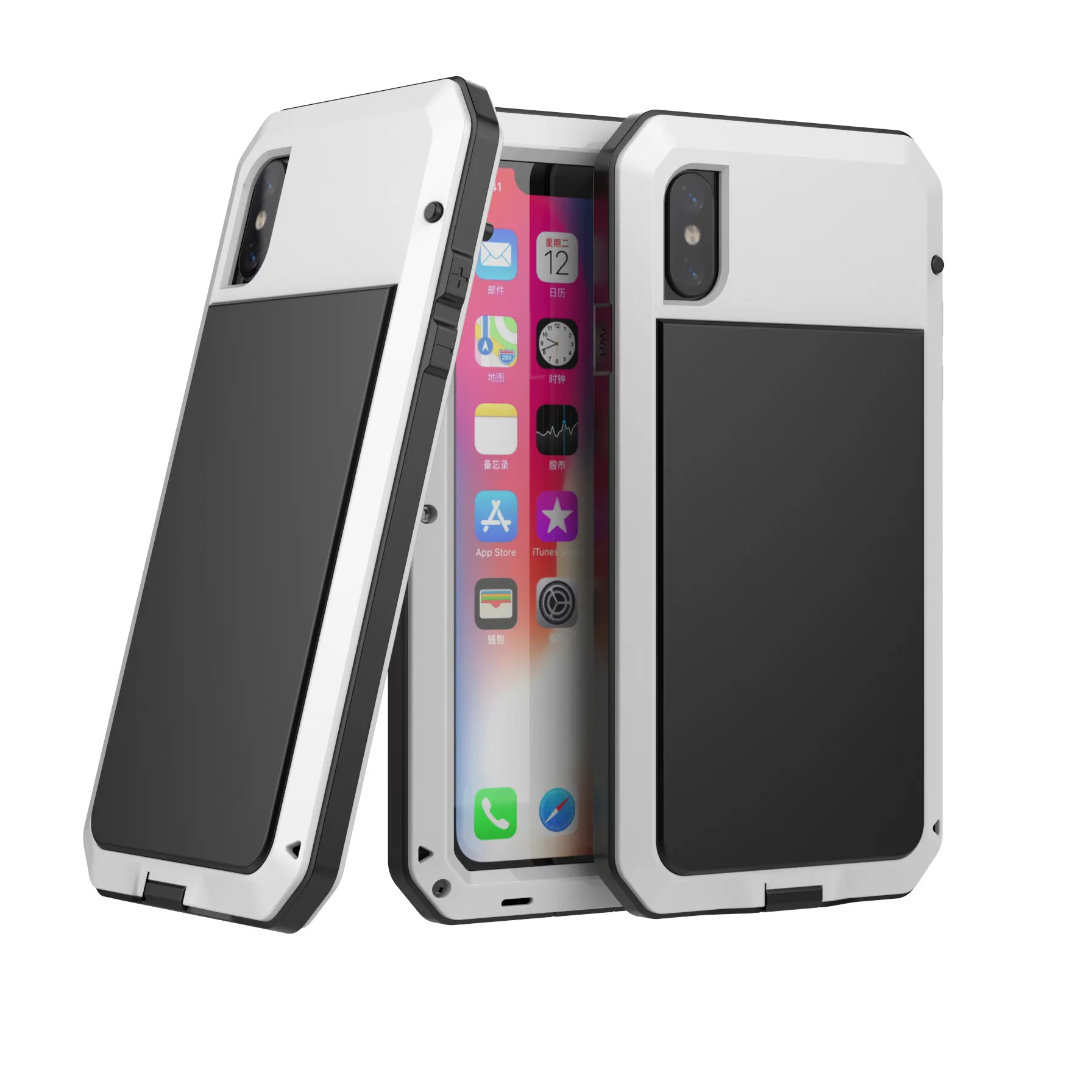 Military Grade Anodized Aluminum Heavy Duty Full Body Dual Layer Rugged Protective Case for iPhone XS Max