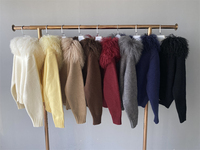 Jxwatcher Luxe Automne Hiver Doux Laine Tricot Manteau Moelleux Col De Fourrure De Mongolie Vente En Gros Couleur Unie Pull En Laine Personnalisé Femmes