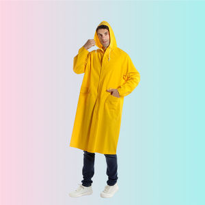PVC amarelo Full Body longo Trench Coat estilo <span class=keywords><strong>Raincoat</strong></span> para adultos impermeável reutilizável para exterior - Product Image 1