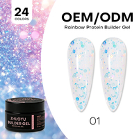 Rainbow Protein pour vernis liquide polonais non toxique, végétalien, écologique, 24 couleurs, Soak Builder sans chaleur, 60ml, professionnel pour ongles