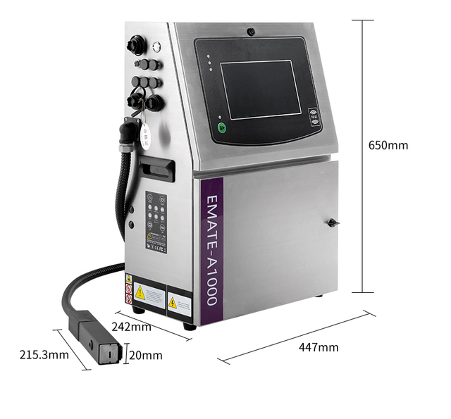 EMATE1000 CIJ Inkjet Printer for Flexible Film and Pouch Packaging