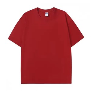 T-shirt décontracté pour homme en gros, 100 % coton, coupe ajustée, manches courtes, motif uni, design vierge, personnalisable, grammage lourd - Product Image 2